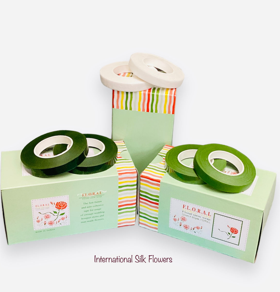 1/2'' Floral Stem Wrap Tape ( 8560Dark Green ) INTERNATIONAL SILK