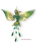 3.5''  Beaded Metallic Hummingbird  ( BXC306-GR/GO )