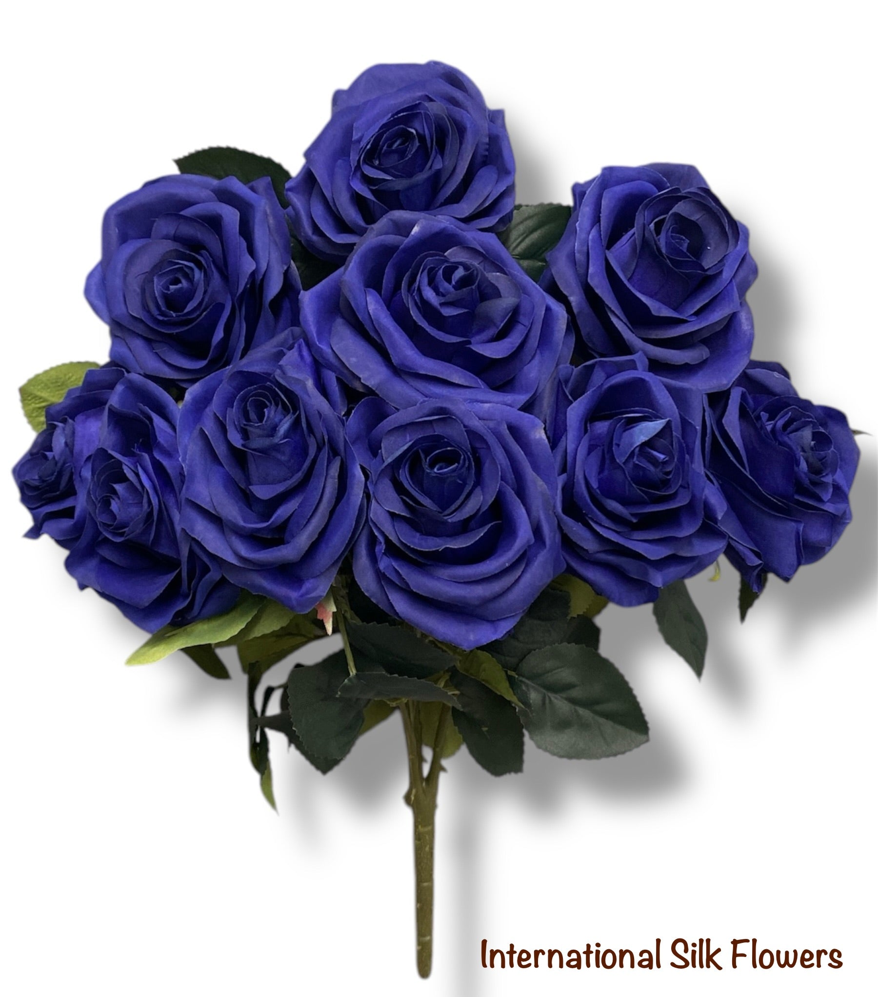 18'' Silk Open Rose Bush ( AN10004-Navy Blue  )B1024N