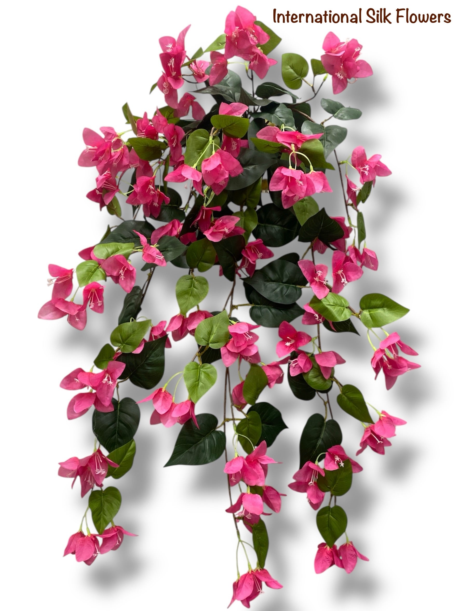 hanging silk plants Los Angeles Wholesaler | 31'' Bougainvillea Hanging Bush ( INT1064-Fuchsia )- International Silk Flowers