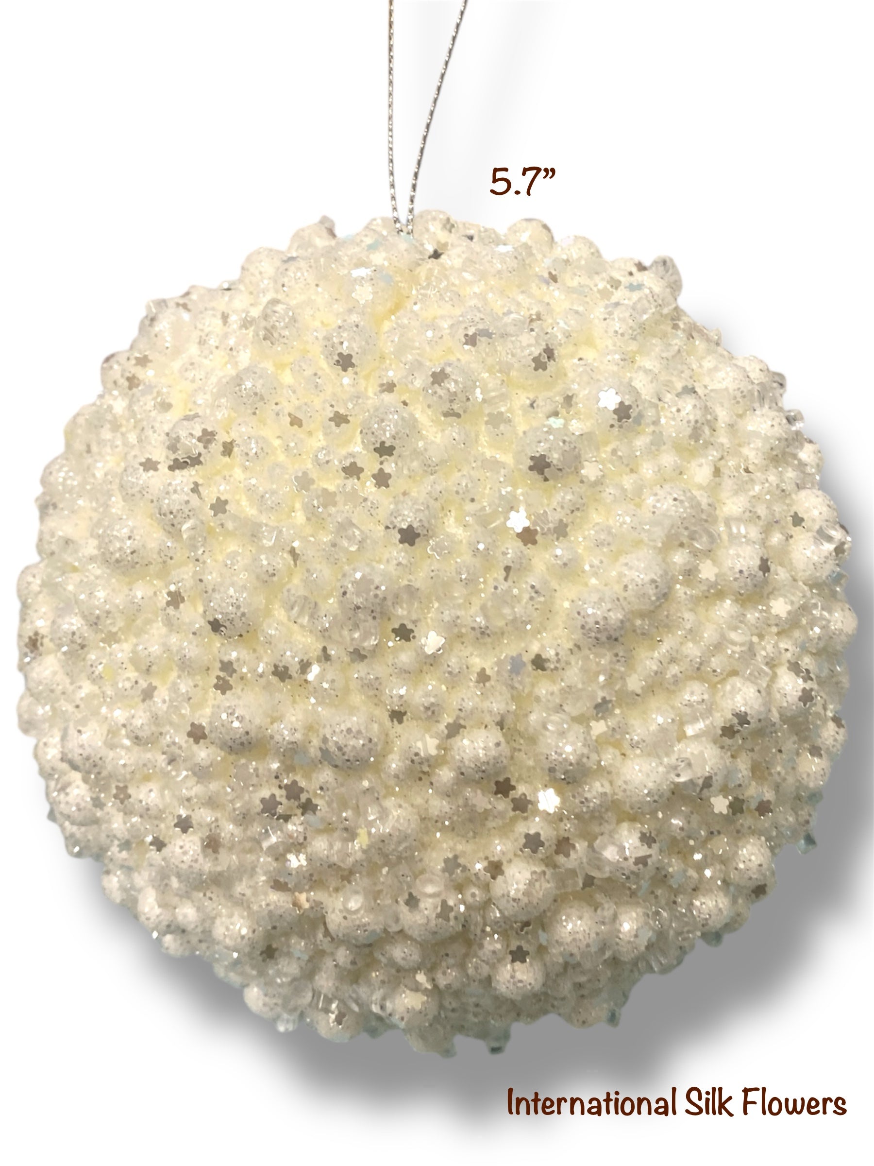 5.7'' Hanging Ball Ornament ( 131916-WH )