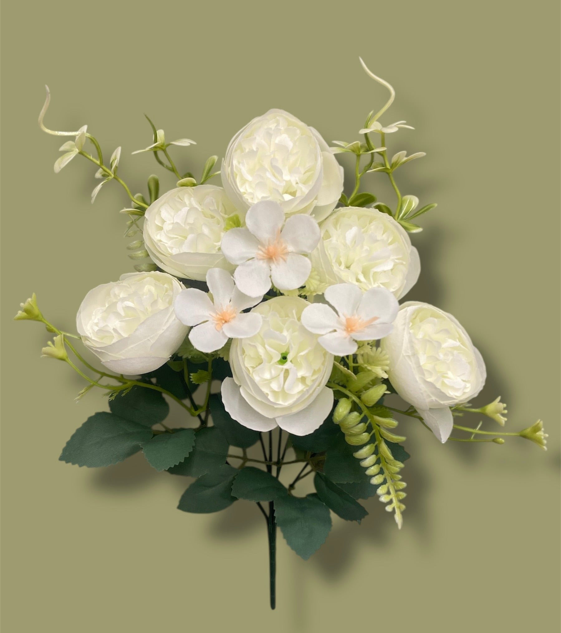 14'' Small Peony Bush ( LGL24432-#4 Pure White )