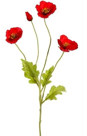 23.6" Silk Poppy Spray ( FSP304-Red )