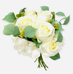 17" Faux Rose Hydrangea Bouquet ( 192039-White )