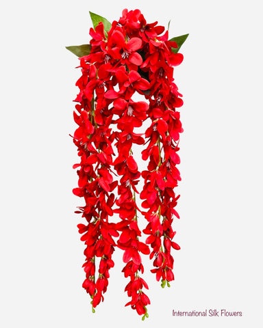 32'' Hanging Orchid Bush ( INT5130-Red )