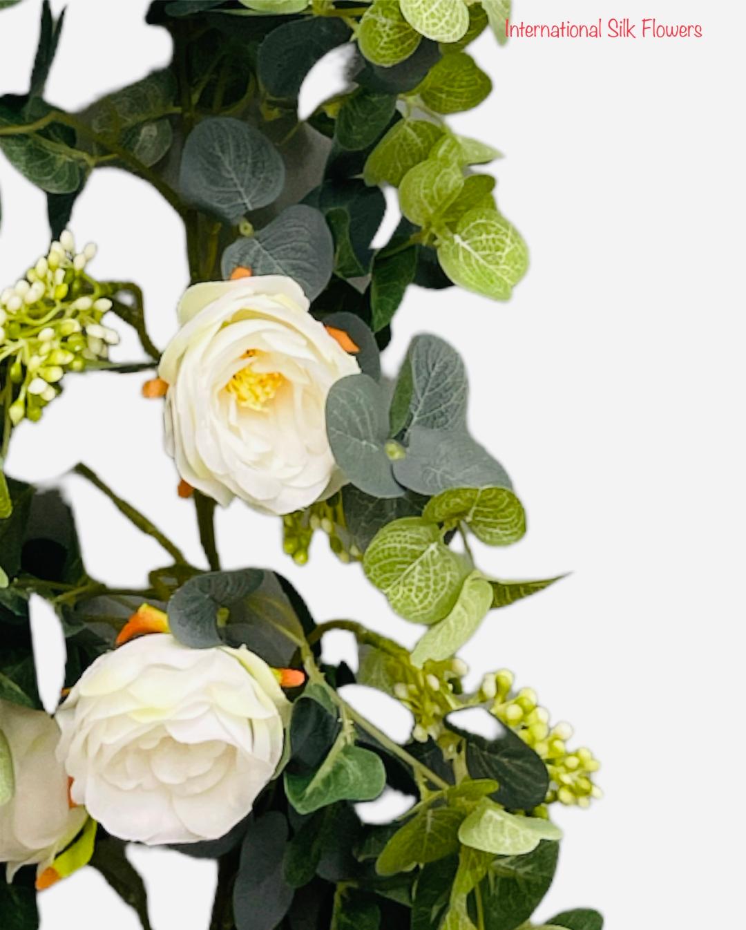 6.4' Eucalyptus Garland with Flowers ( EGF06 )