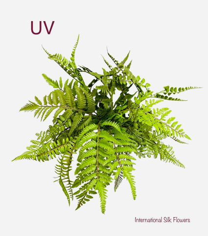 17'' UV Protected Mix Fern Bush  ( PBF318-GR )