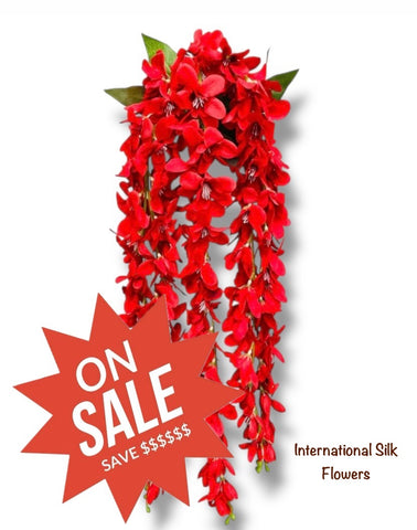 32'' Hanging Orchid Bush ( INT5130-Red )