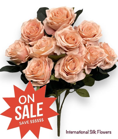18'' Open Rose Bush ( INT-663-#05 Light Mauve )