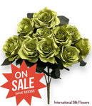 18'' Open Rose Bush ( INT-663-#09 Apple Green )