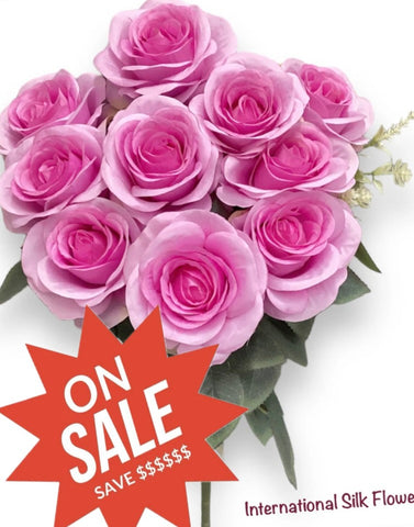17'' Open Rose Bush ( INT663-Lavender )