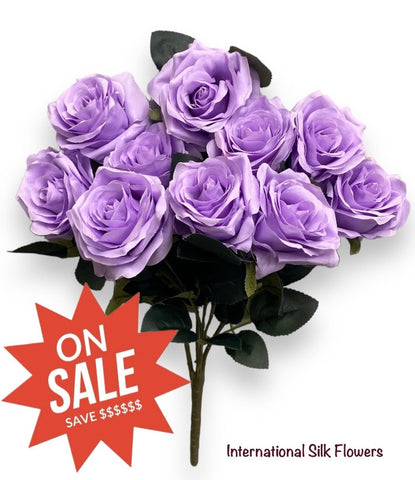 18'' Open Rose Bush ( INT-663-#13 Lavender )