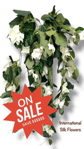 31” Faux Bougainvillea Hanging Bush ( INT6331-Cream )