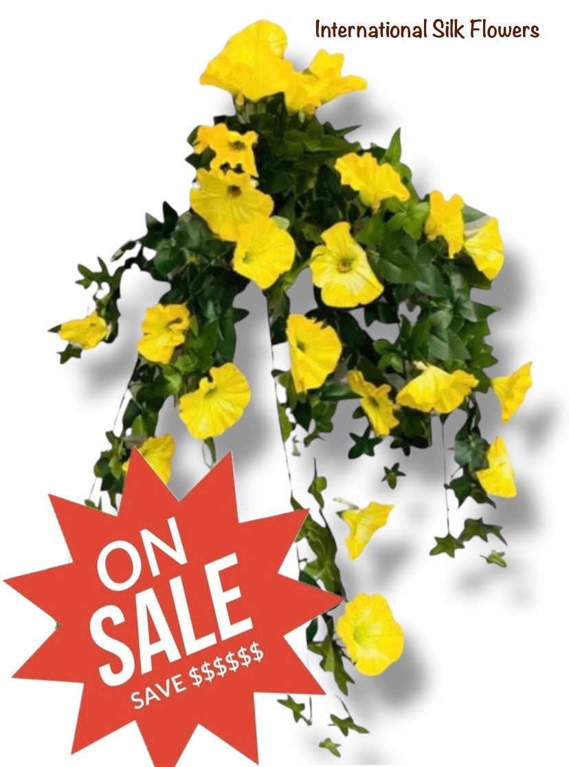 27'' MORNING GLORY HANGING BUSH ( 30563-Yellow )
