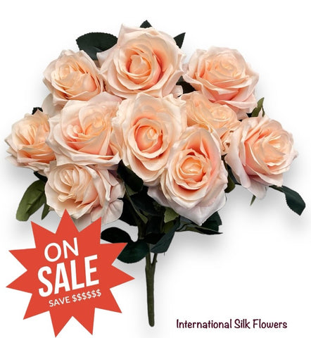 18'' Open Rose Bush ( INT-663-#07 Blush )