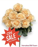17'' Open Rose Bush ( INT663-Beige )