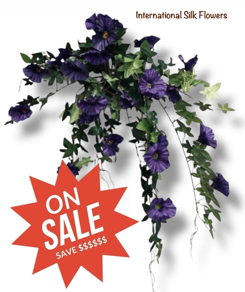 27'' MORNING GLORY HANGING BUSH ( 30563-Purple )