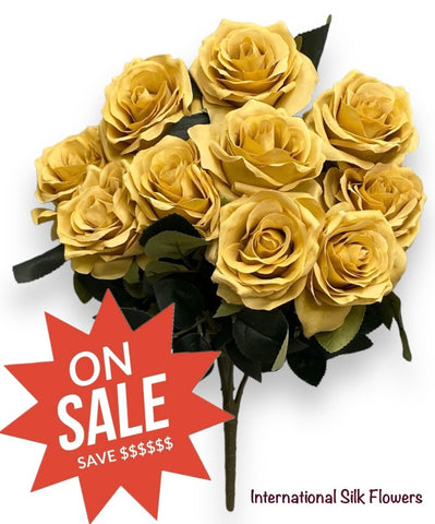 18'' Open Rose Bush ( INT-663-#06 VINTAE COFFEE )