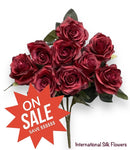 18'' Open Rose Bush ( INT-663-#20Burgundy )