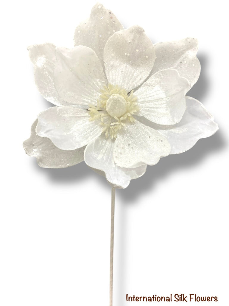 25'' Christmas Single Magnolia Spray ( GF2276-WH )