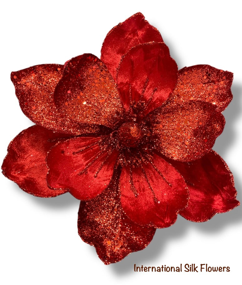 25'' Christmas Single Magnolia Spray ( GF2276-RD )