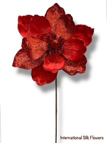 25'' Christmas Single Magnolia Spray ( GF2276-RD )