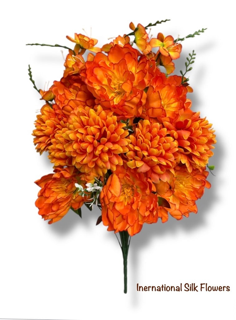 26'' Peony/Mum/Gladiolus Bush ( CW8041-OR/COM )
