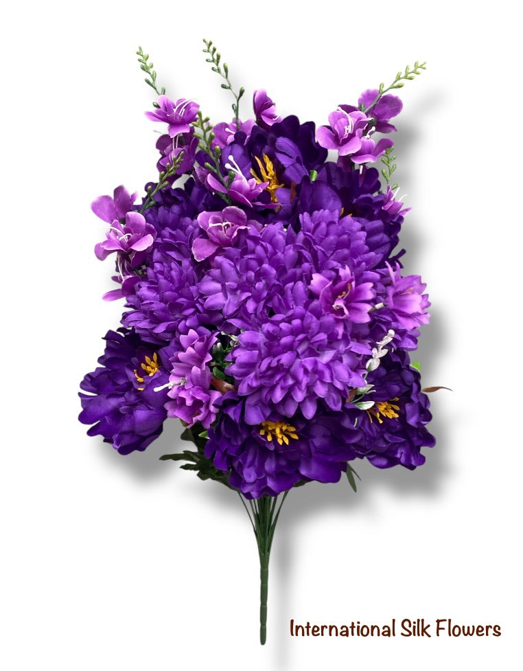 26'' Peony/Mum/Gladiolus Bush ( CW8041-PU/COM )
