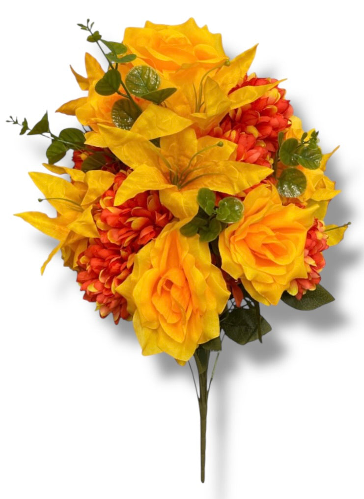 24'' Rose/Mum/Lily Bush ( 229015-YL/OR )