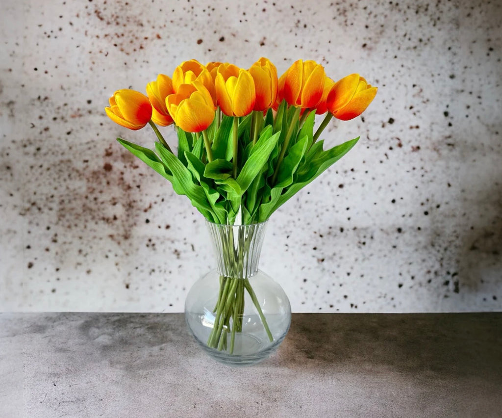 16'' Real Touch Tulip Bush ( RX-Y1001-#9 Orange )
