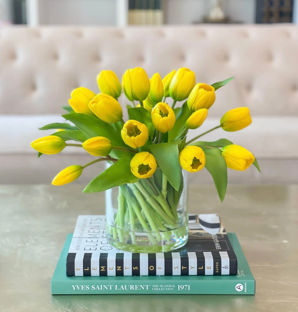 16'' Real Touch Tulip Bush ( RX-Y1001-#3 Yellow )