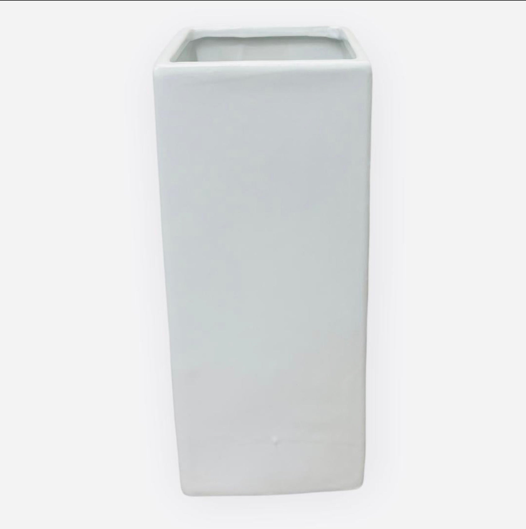 12'' TALL SQUARE BLOCK VASE ( CSB0512-White )