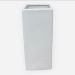 12'' TALL SQUARE BLOCK VASE ( CSB0512-White )