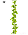 5' UV Protected Faux Pothos Leaf Garland ( PGP808-GR/WH )