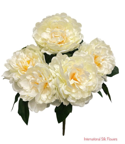 17'' Silk Peony Bush ( FBP791-Cream )