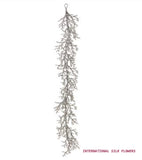 5' Iced/Glittered Plastic Twig Garland ( XAG065-SILVER )