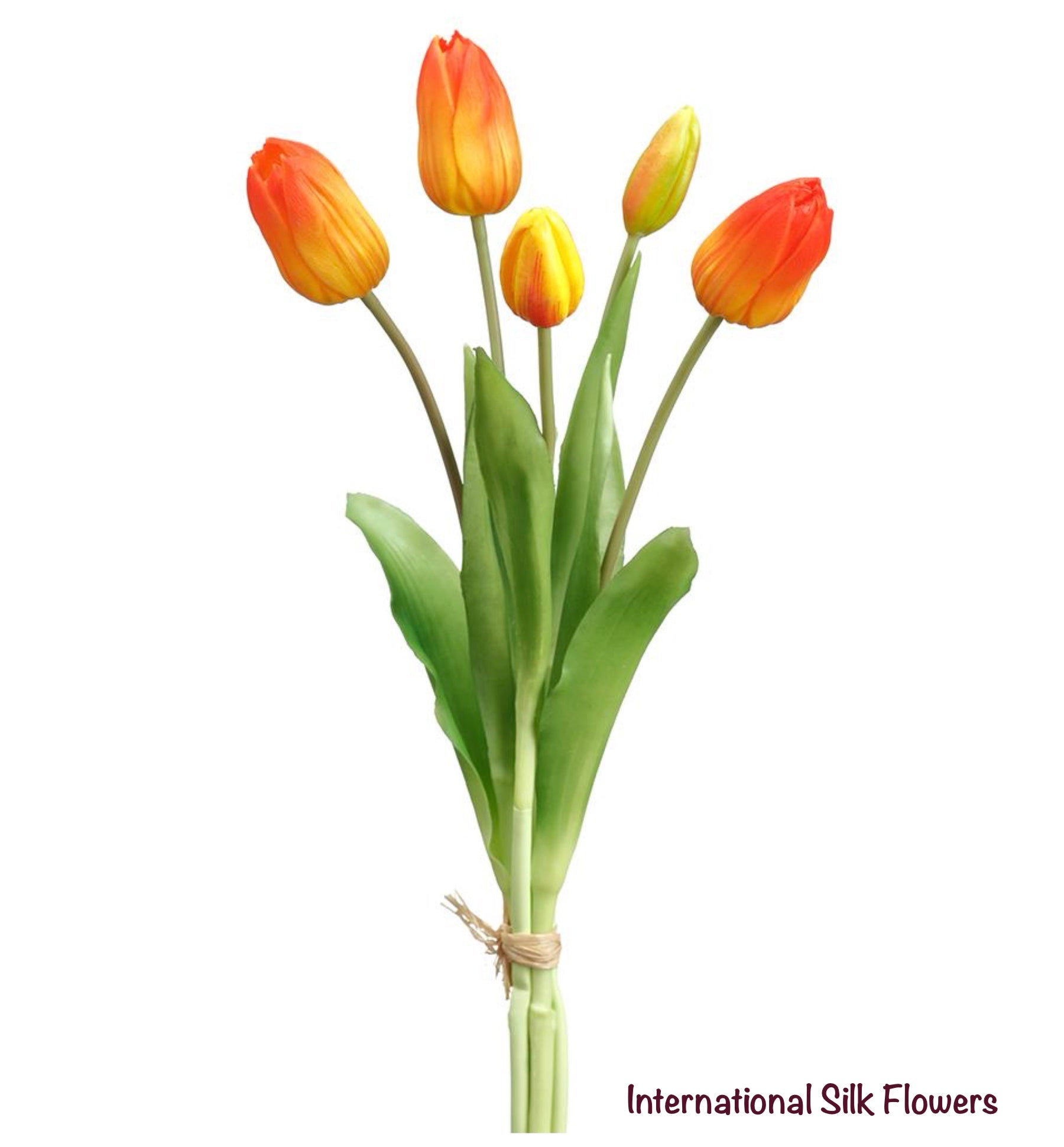 16" Real Touch Tulip Bundle 9 ( FBT004-Orange )