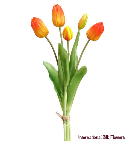 16" Real Touch Tulip Bundle 9 ( FBT004-Orange )