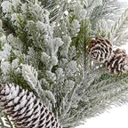 15" Snowed Pine Cone/Cedar/Pine Spray ( YSS636-WH/GR )