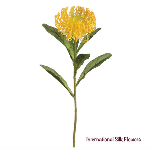 26" Open Needle Protea Spray ( FSP752-Yellow )