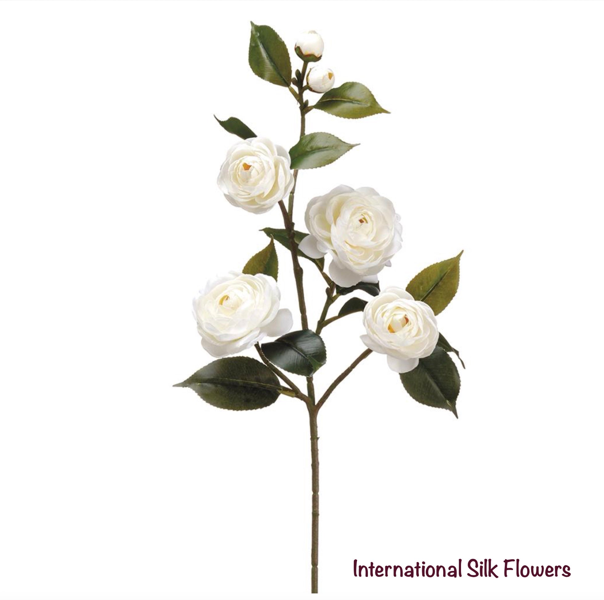 29.5” Faux Camellia Spray (  FSC109-White )