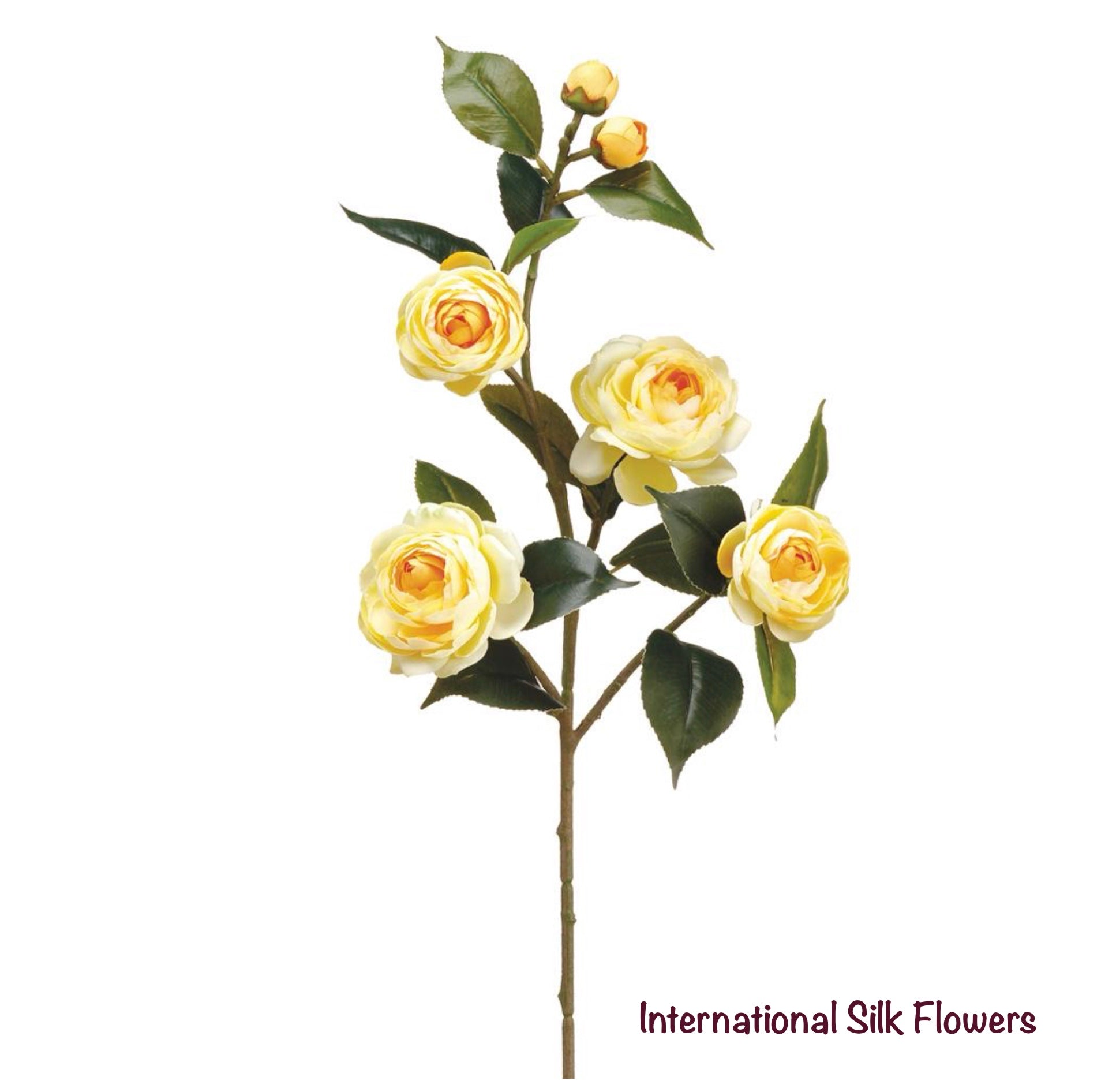 29.5” Faux Camellia Spray (  FSC109-Yellow )