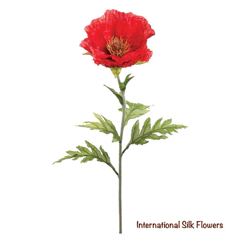 28''  Faux Poppy Spray ( FSP484-Red )