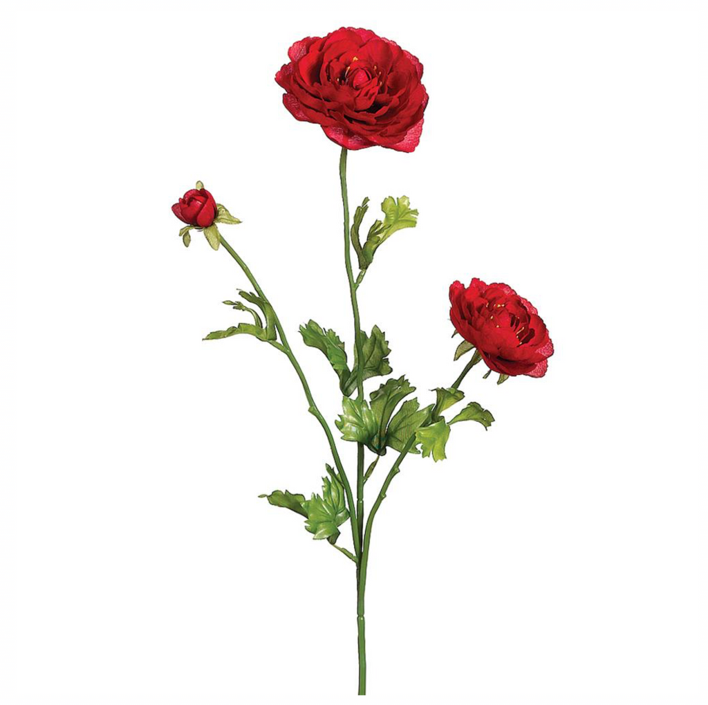 27” Faux Ranunculus Spray ( FSR502-RE )