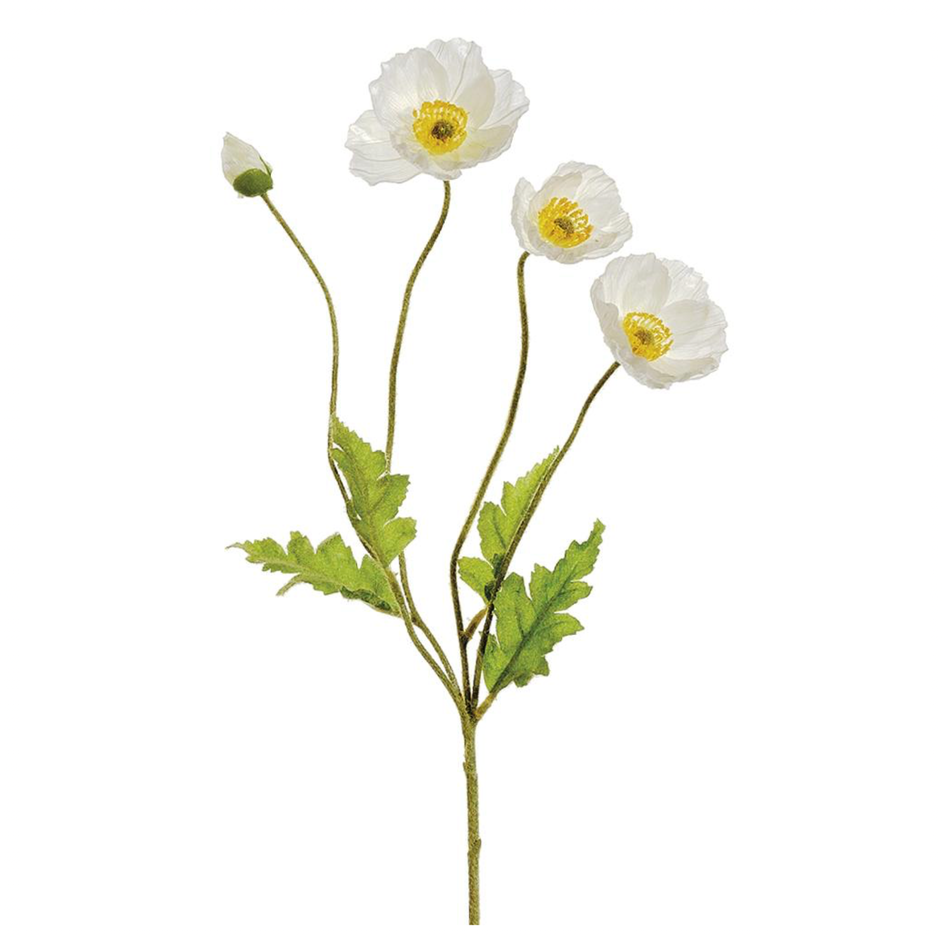 23.6" Silk Poppy Spray ( FSP304-White )