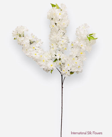 42'' Faux Cherry Blossom Spray ( INT008-White )
