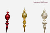 12.2'' GLASS FINIAL ORNAMENT ( 302013-ANTIQUE RED )