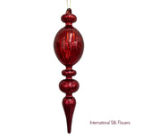 12.2'' GLASS FINIAL ORNAMENT ( 302013-ANTIQUE RED )