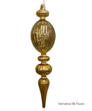 12.2'' GLASS FINIAL ORNAMENT ( 302013-ANTIQUE GOLD )