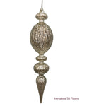 12.2'' GLASS FINIAL ORNAMENT ( 302013-ANTIQUE SILVER )